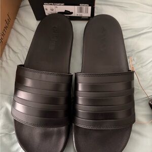 Adidas Black Adilette Comfort Slides